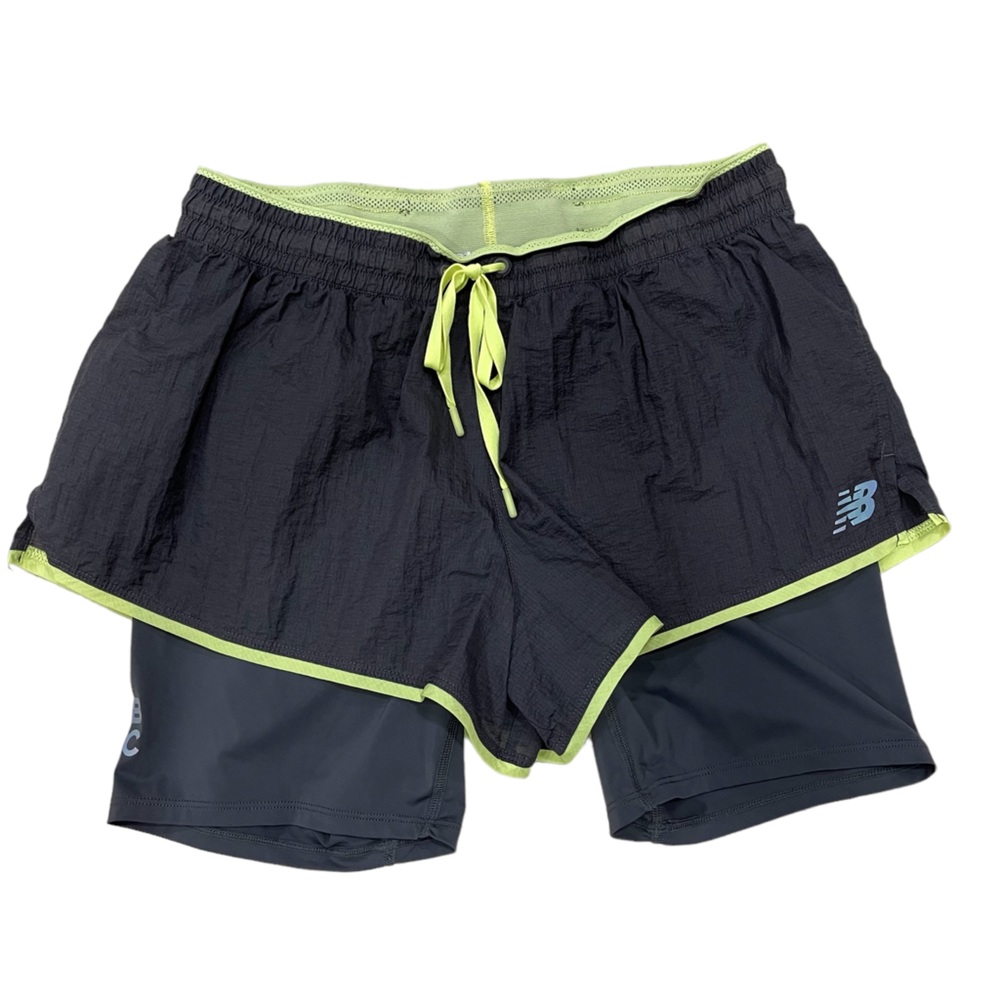 NEW BALANCE Athletic Shorts Black 2-in-1 Women SZ M